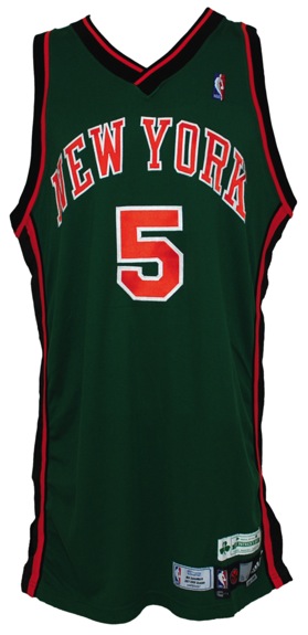 3/17/2008 Randolph Morris New York Knicks Game-Used St. Patrick’s Day Jersey (First Half) (NBA Letter)