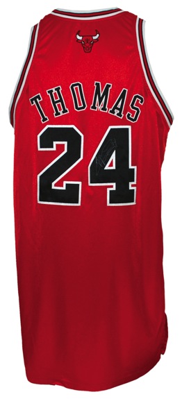 2008-2009 Tyrus Thomas Chicago Bulls Game-Used & Autographed Road Uniform (Bulls LOA) (Kerr/Van Lier Patch) (JSA)