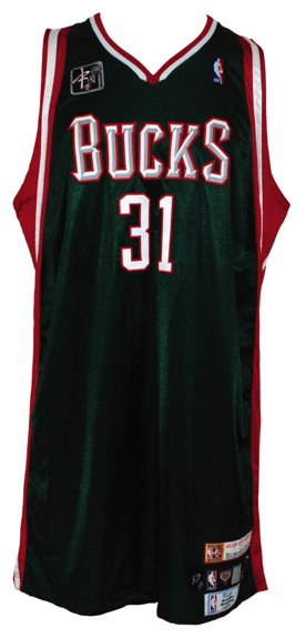 2008-2009 Charlie Villanueva Milwakee Bucks Game-Used China Games Road Jersey (NBA LOA)