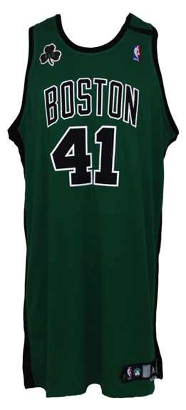 2006-2007 Michael Olowokandi Boston Celtics Game-Used Road Alternate Jersey (Red Patch / DJ Armband) 