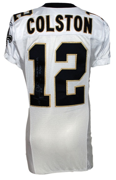 12/10/2007 Marques Colston New Orleans Saints Game-Used & Autographed Road Jersey (Provagroup) (JO Sports Co LOA) (JSA)