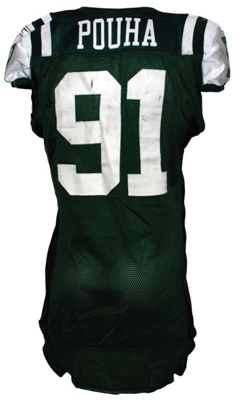 11/29/2009 Sione Pouha New York Jets Game-Used Home Jersey (Unwashed) (Team Repair) (JO Sports Co LOA) (NY Jets LOA)