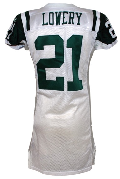 9/20/2009 Dwight Lowery New York Jets Game-Used Road Jersey (Unwashed) (JO Sports Co LOA) (NY Jets LOA)