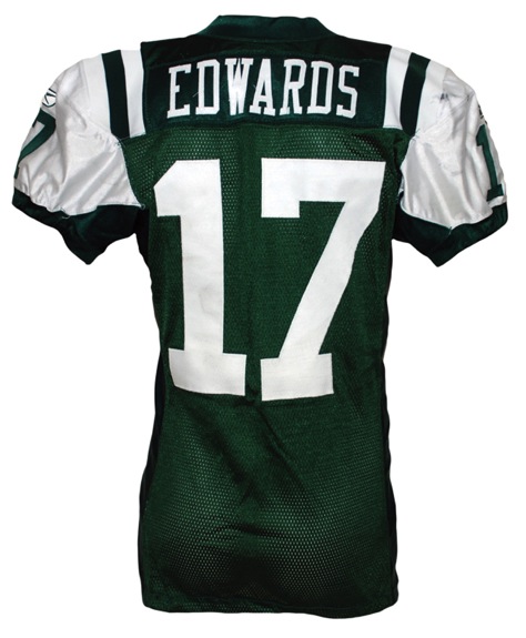 11/29/2009 Braylon Edwards New York Jets Game-Used Home Jersey (Unwashed) (JO Sports Co LOA) (NY Jets LOA)