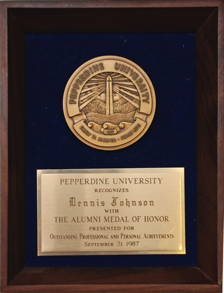September 21, 1987 Dennis Johnson Pepperdine University Alumni Medal of Honor (Family LOA)