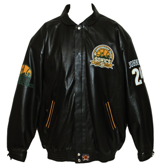 2007 Dennis Johnson Seattle SuperSonics Worn Jeff Hamilton Leather Jacket (Family LOA)