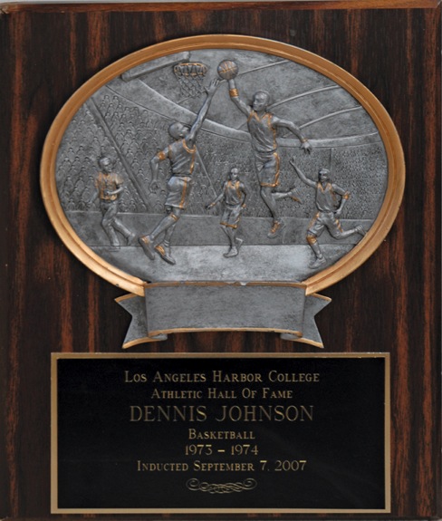 1973-1974 Dennis Johnson Harbor College Hall of Fame Induction Plaque (Family LOA) 