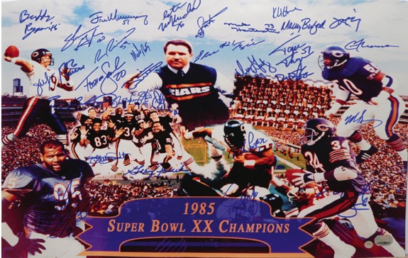 1985 Super Bowl XX Champion Chicago Bears Team Signed Collage Photo (JSA) 