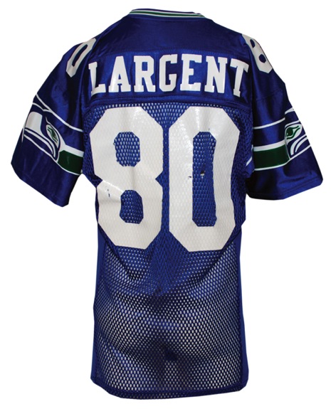 1987 Steve Largent Seattle Seahawks Game-Used Home Fishnet Jersey (MEARS A10)