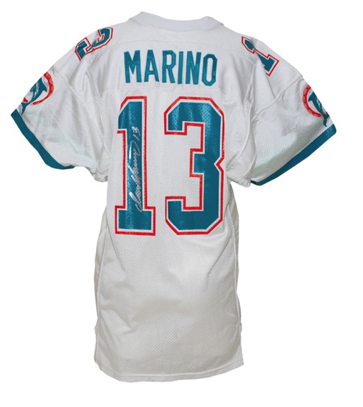 1993 Dan Marino Miami Dolphins Game-Used & Autographed Road Jersey (JSA) (Leyritz LOA)