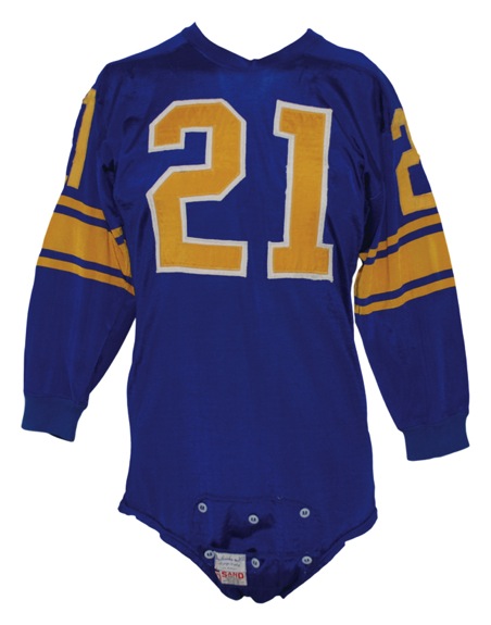1957 Alex Bravo / 1959 Eddie Meador Los Angeles Rams Game Used Home Jersey (Team Repairs) 