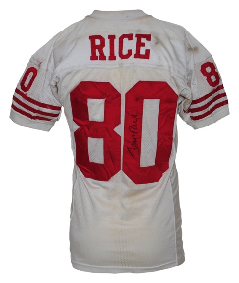 1993 Jerry Rice San Francisco 49ers Game-Used & Autographed Road Jersey