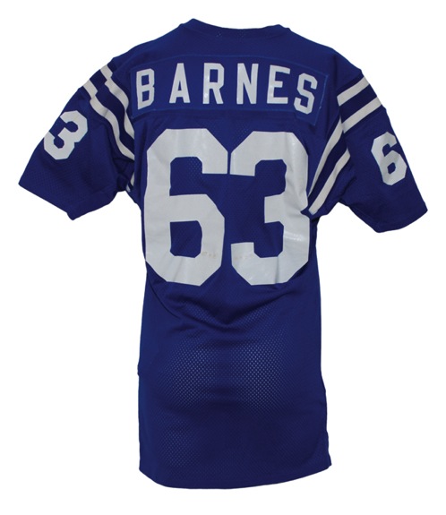 Mid 1970’s Mike Barnes Baltimore Colts Game-Used Home Jersey (Team Repairs) 