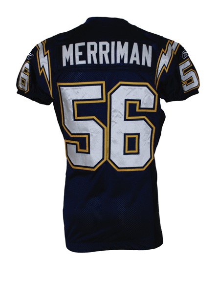 2006 Shawne Merriman San Diego Chargers Game-Used Home Jersey (Team Repairs)
