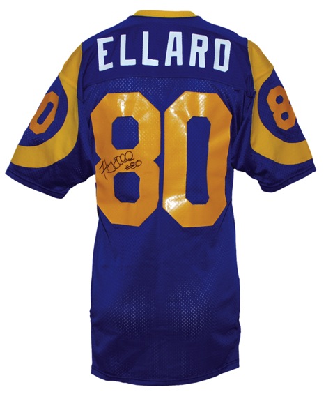 1986 Henry Ellard Los Angeles Rams Game-Used and Autographed Home Jersey (JSA)