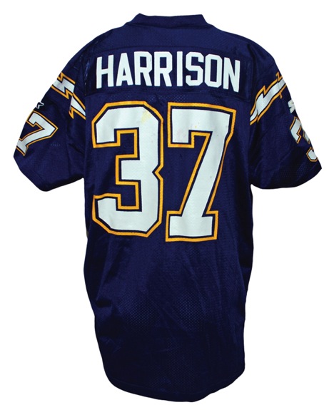 1995 Rodney Harrison San Diego Chargers Game-Used Home Jersey (Team Repairs)