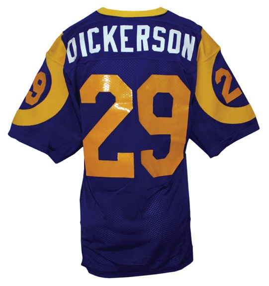 Mid-1980s Eric Dickerson Los Angeles Rams Game-Used Home Jersey (Team Repairs)