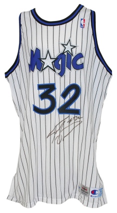1995-1996 Shaquille O’Neal Orlando Magic Game-Used & Autographed Home Jersey (JSA)