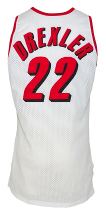 1992-1993 Clyde Drexler Portland Blazers Game-Used Home Jersey