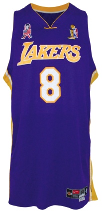 2001-2002 Kobe Bryant Los Angeles Lakers Game-Used Road NBA Finals Uniform (Championship Season) (2)
