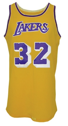 1979-1980 Earvin “Magic” Johnson Rookie Los Angeles Lakers Game-Used Home Jersey (DC Sports LOA)