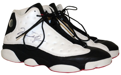 1997-1998 Michael Jordan Chicago Bulls Game-Used & Autographed Sneakers (JSA) (Trent Tucker LOA) (Championship Season)