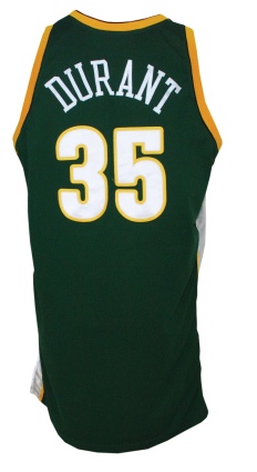 2007-2008 Kevin Durant Rookie Seattle Sonics Game-Used Road Jersey 