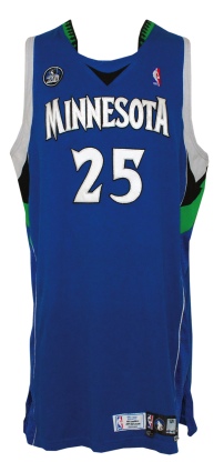 2008-2009 Al Jefferson Minnesota Timberwolves Game-Used Road Uniform (2) (Team Letter) 