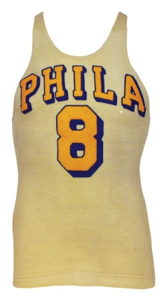 1948-1950 George Senesky Philadelphia Warriors Home Jersey (Family LOA) (Rare Wool Style) (Possible First Year NBA)