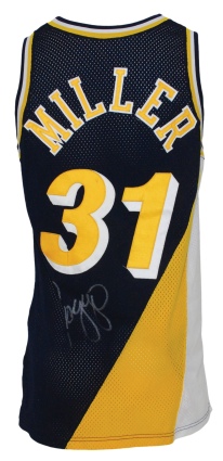 1995-1996 Reggie Miller Indiana Pacers Autographed Road Uniform (Indiana Pacers LOA) (JSA) 