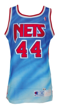 1990-1991 Derrick Coleman New Jersey Nets Game-Used Road Uniform (Rare Style) (2) 