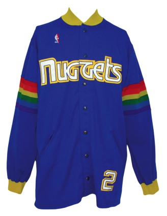 Late 1980s Alex English Denver Nuggets Game Used and Autographed Warm-Up Jacket and Pants (2) (JSA) 