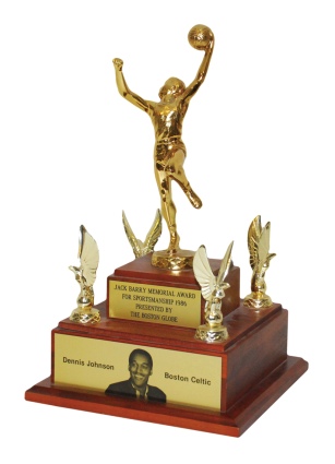 1986 Dennis Johnson Boston Globe Magnificent Sportsmanship Trophy (Family LOA)