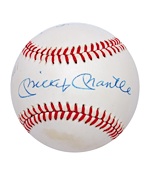 Mickey Mantle, Roger Maris, and Whitey Ford Autographed Baseball from the Whitey Ford Collection (Whitey Ford LOA) (JSA)