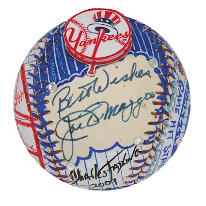 Signed Joe DiMaggio Charles Fazzino Baseball (JSA)