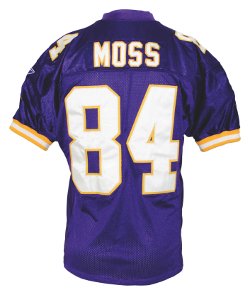 2003 Randy Moss Minnesota Vikings Game-Used Home Jersey (Team Repair)