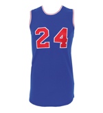 1972 Rick Barry ABA “Super Games” Game-Issued Blue Jersey (Trautwig Collection) (Trautwig LOA) (Rare)