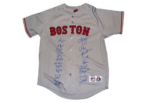 2007 Boston Red Sox Team Signed Curt Schilling Replica Gray Jersey (LE 50) (Steiner COA)