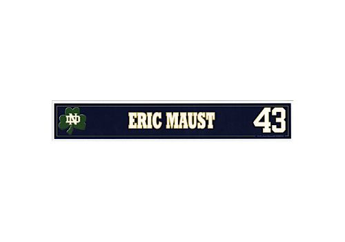 Eric Maust #43 Notre Dame Game Used Locker Room Nameplate (Notre-Dame Steiner LOA)