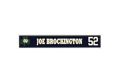 Joe Brockington #52 Notre Dame Locker Room Nameplate (Notre-Dame Steiner LOA)