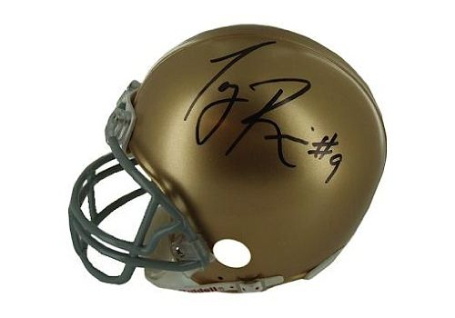 Tony Rice Autographed Notre Dame PLAC Mini Helmet (Steiner COA)