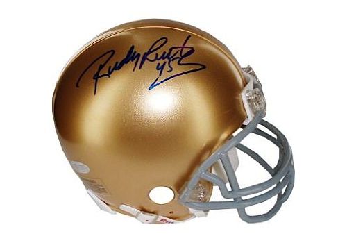 Rudy Ruettiger Autographed Notre Dame Full Size Helmet (Steiner COA)