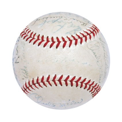 1948 NY Yankees Team Autographed Baseball (Rhoden Collection) (JSA)