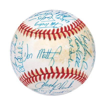 1988 NY Yankees Team Autographed Baseball with Billy Martin (JSA)