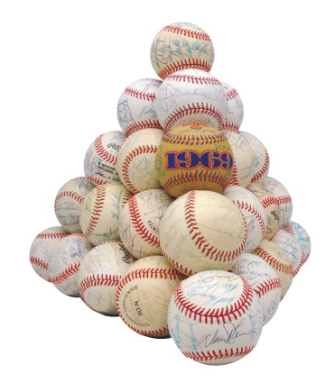 Lot of NY Mets Team Autographed Baseballs - 1962 through 2008 (Non-Consecutive) (45) (JSA)