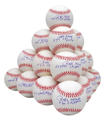 Two Dozen Ralph Houk Single-Signed Baseballs Inscribed "NYY Skipper" (24) (JSA)