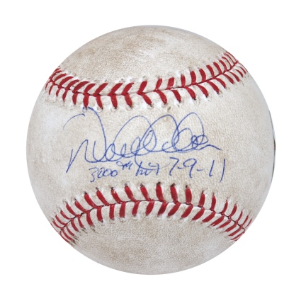 7/9/2011 Derek Jeter NY Yankees Game-Used & Autographed 3,000 Hit Game Baseball (MLB) (JSA) (Steiner)