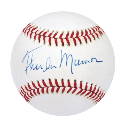 Thurman Munson Single-Signed Baseball (Mickey Rivers LOA) (Nicest in the Hobby) (JSA)