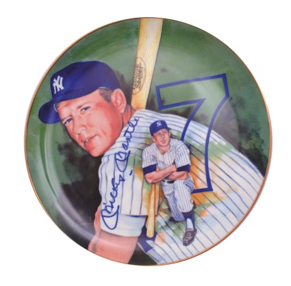 Mickey Mantle Autographed Limited Edition Plate (JSA)