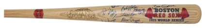 1975 Boston Red Sox Team Autographed Bat (World Series Year) (JSA)